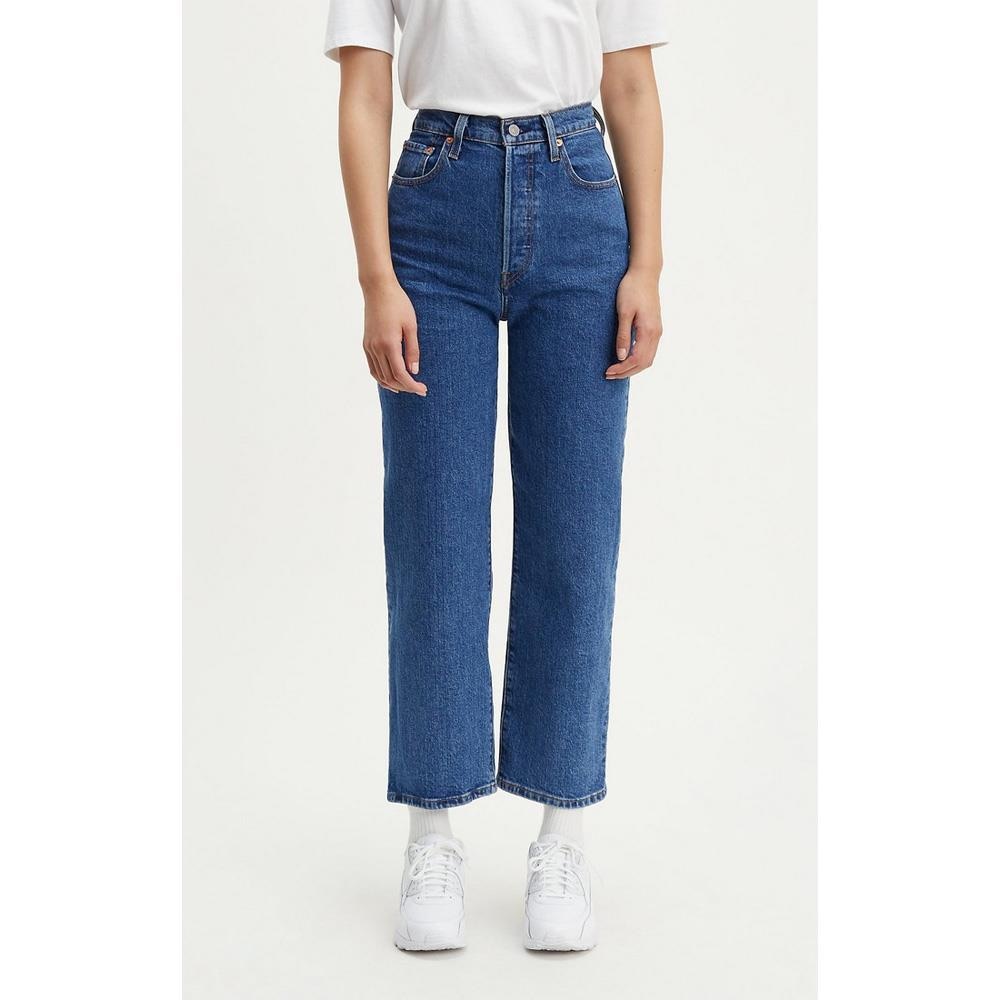 Levi's Ribcage Straight High Rise Medium Wash Jeans Size 28 Like New